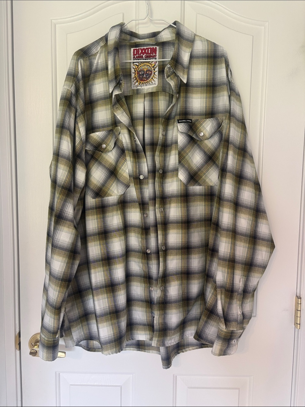 DIXXON 3XL SUBLIME Olive, Black & White Plaid Button-Down Shirt